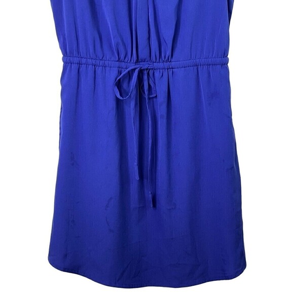 RD Style Women's Modest Royal Blue Tie Elastic Waist House Dress Size XS - Picture 3 of 9